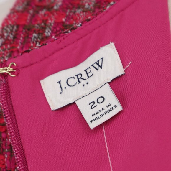 NWT J.CREW FACTORY Pink Tweed Shift Dress Sleeveless Size 20 - Picture 7 of 10